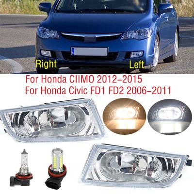 Lâmpada de luz de neblina de para-choque dianteiro de carro LED para Honda Civic FD1 FD2 2006-2011 Farol de neblina de halogênio para CIIMO 2012 2013 2014 2015