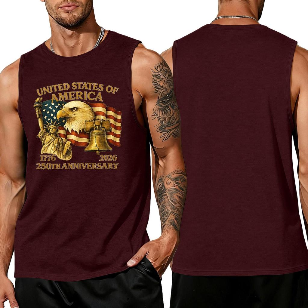 Men's Loose Fit Sleeveless Tank Top Casual Summer Shirt Lightweight Breathable Fabric Printed Graphic Design Comfortable Fit