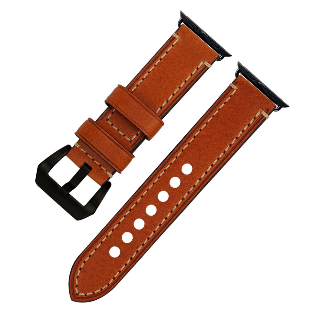 Suitable For Apple S7 Watch Apple Iwatch Strap First Layer Crazy Horse Leather Pin Buckle Watch8 Watch Strap