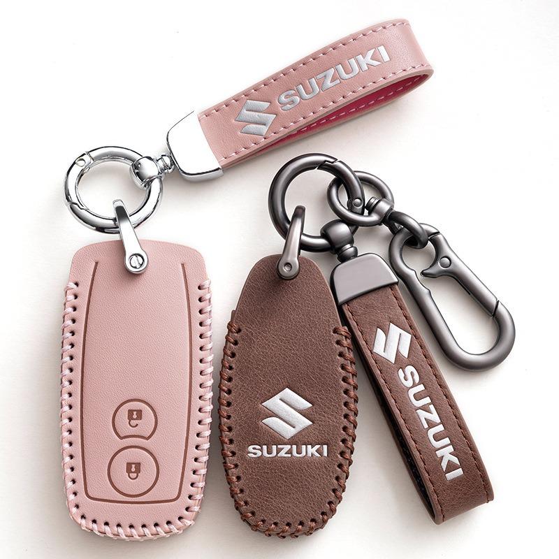 TLIN5 Leather Car Smart Key Case Cover Shell Keychain For Suzuki Baleno Ertiga Ciaz Ignis Kizashi Swift SX4 S-cross Vitars Scorss XL-7
