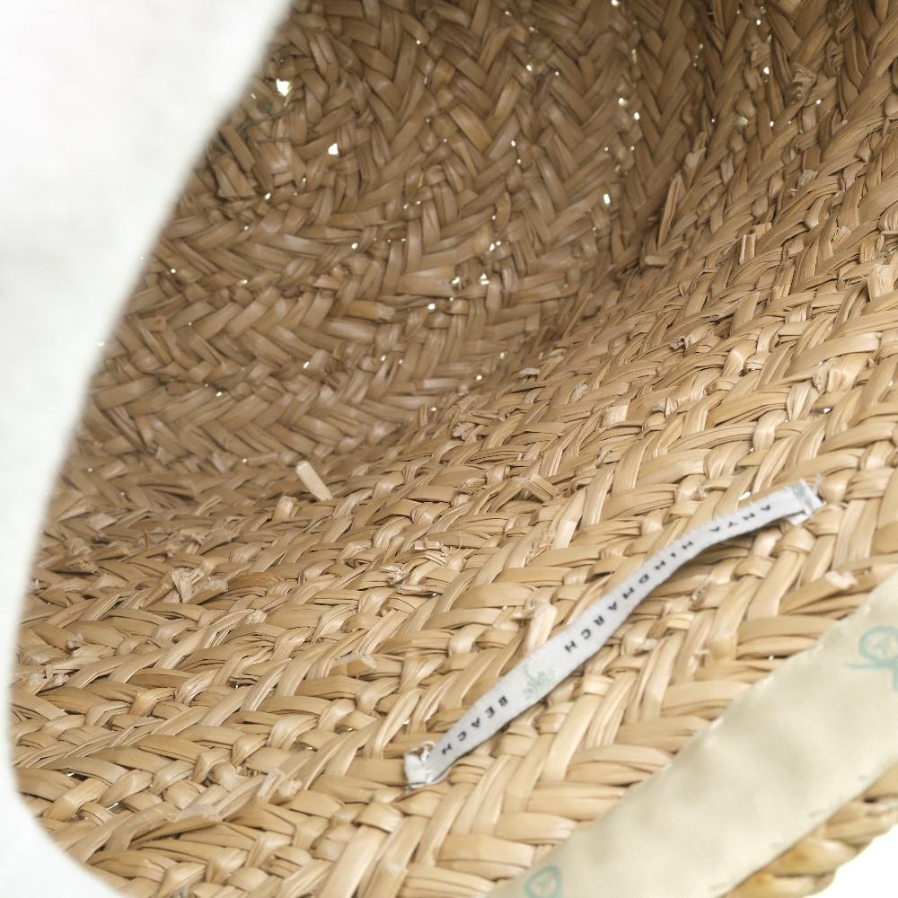 Anya Hindmarch Basket Bag Handbag Beige Raffia Women Used