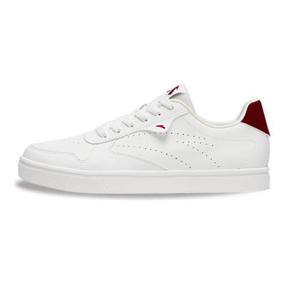 Classic Versatile Non-Slip Wear-Resistant Low-Top Skate Shoes Women Sneaker White Red 122448015R-1