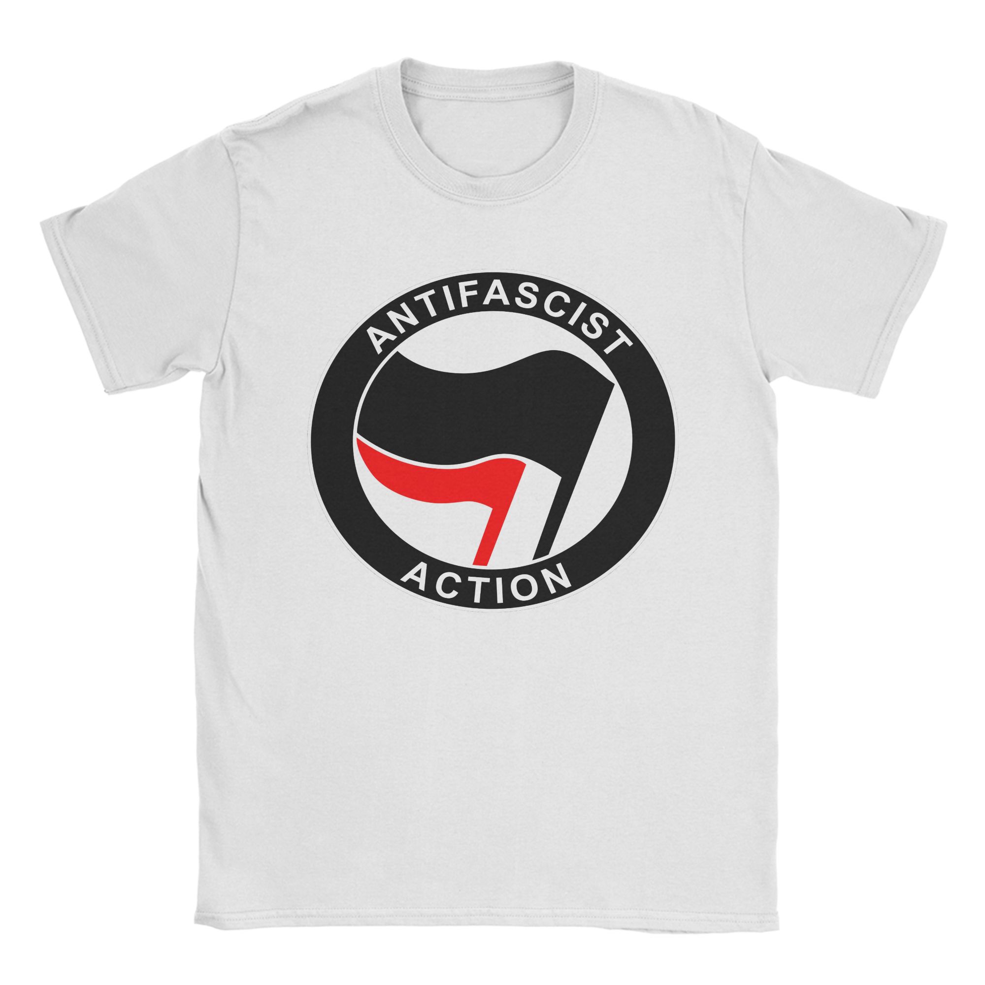 

Novelty Anti Fascist T Shirt Men s Crewneck Short Sleeve Tops 100%Cotton Summer TopsTops 4XL