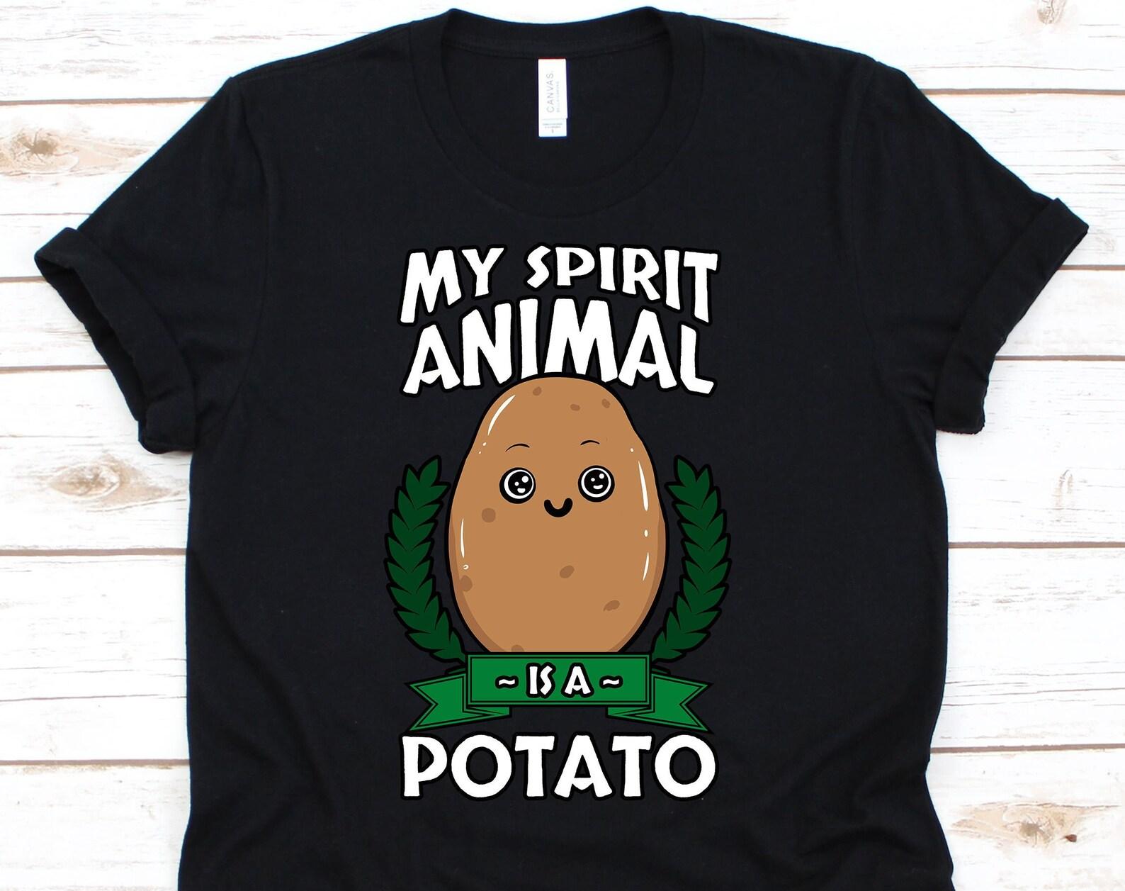 My Spirit Animal Is A Potato Shirt, Potato Shirt, Funny Potato Shirt, Potato Lover, Potato, Potato Costume, Mashed Potatoes, Fries 4XL