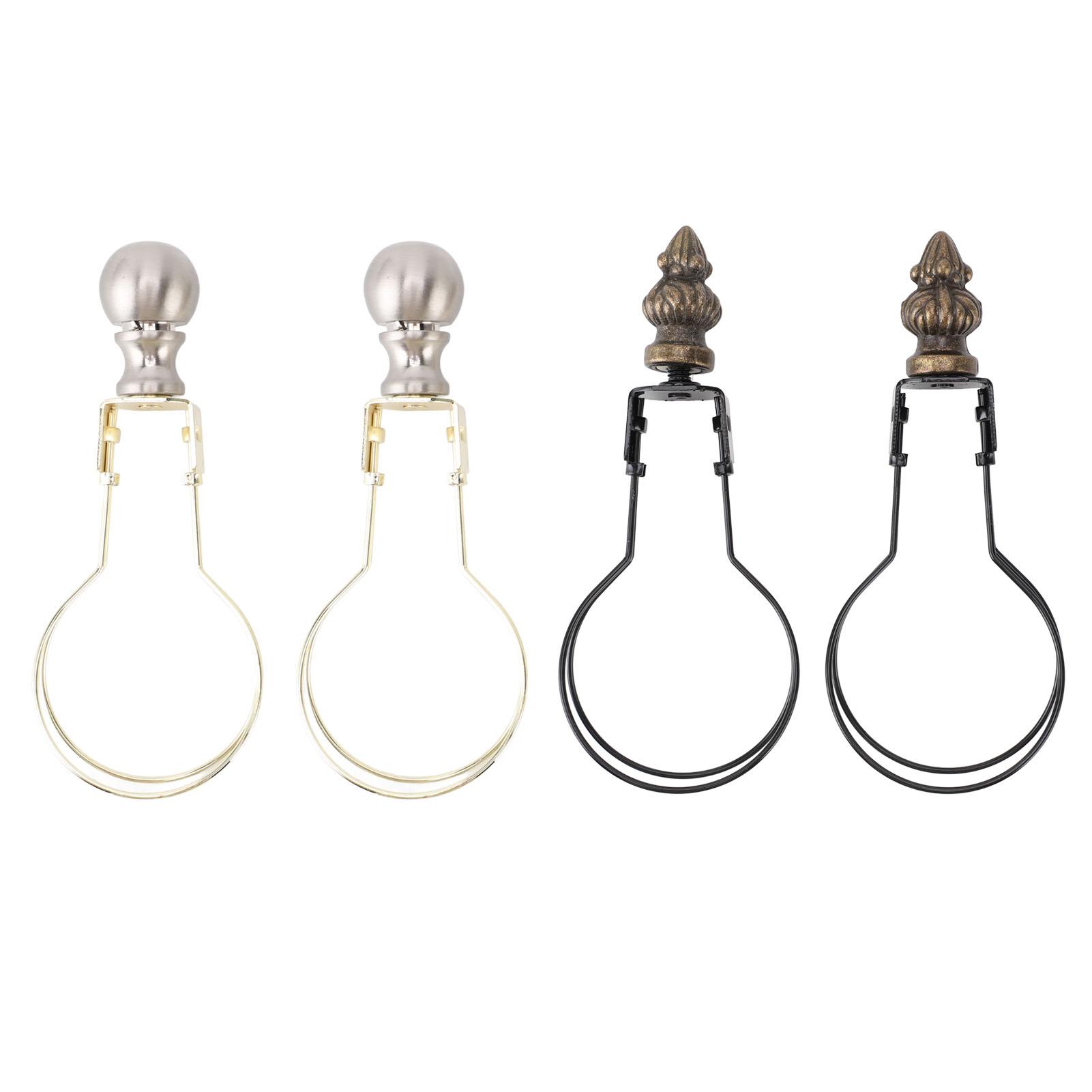 

2 шт. Адаптер зажима для лампочки, современный стильный металлический держатель абажура, адаптер зажима для абажура Black