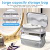 Large Capacity Mesh Cosmetic Bag Double Layer Transparent Travel Toiletry Bag with Handle Portable Makeup Organiser for Women