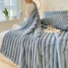 Blanket Soft and Comfortable Faux Rabbit Hair Reversible Blanket Thermal Fleece Blanket Nap Blanket Air Conditioning Blanket Office Outdoor Camping