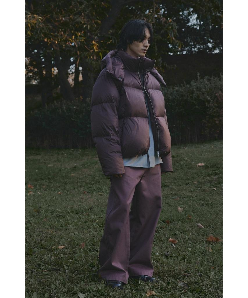 Youth Cropped Down Jacket - Burgundy