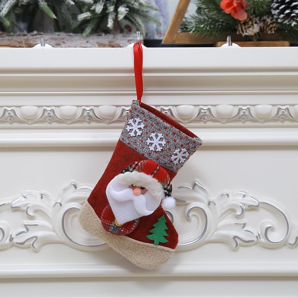 Weihnachtsszene Dekoration Cartoon Stoff Kleiner Weihnachtsmann Sockenkopf Geschenktüte Kreativ Großhandel