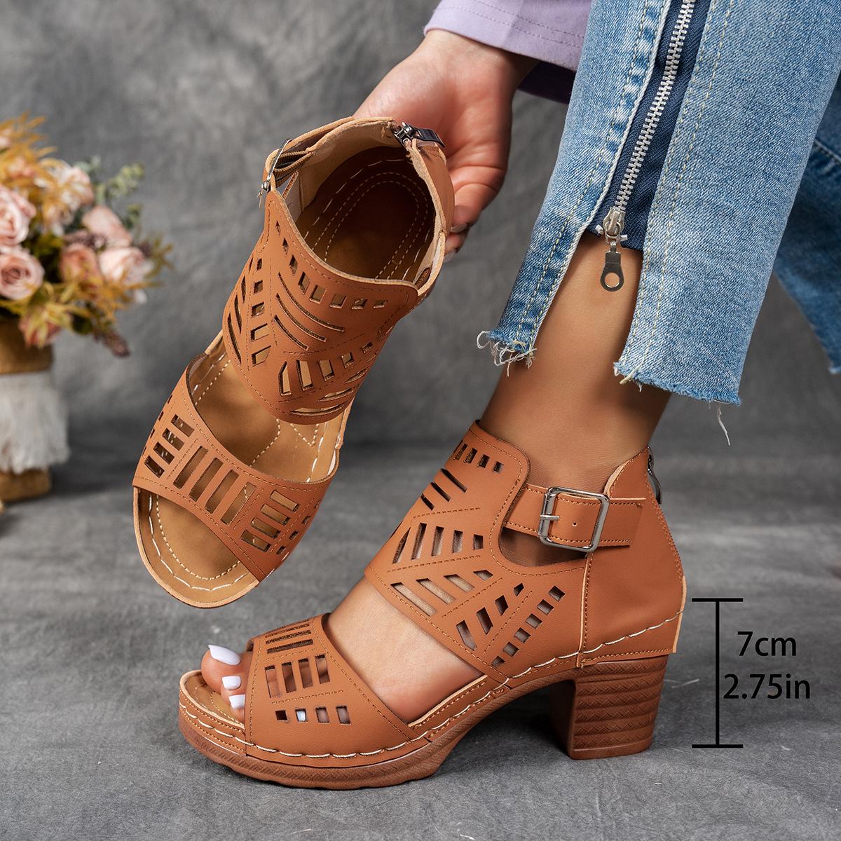 

Summer Fashion Women Peep Toe 2026 Plus Size Shoes for Women 36-43 High Heel Platform Sandals Non-slip Women Footwear 43 темно-жовтий колір