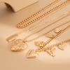 3pcs/set Cross Heart Pendant Necklace Herringbone Snake Chain Choker Accessories