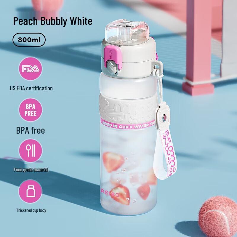 RELEA Women s Portable Spray Straw Sports Water Bottle