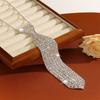 Rhinestone Necktie Necklace Sparkly Long Necklace Shiny Necktie Fashionable Jewelry for Women Men Party Wedding Prom