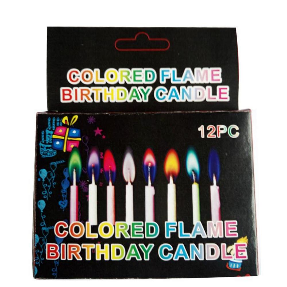 12PCS Colorful Candles Birthday Cake Room Creative Candles Festival Supplies