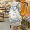Schoolbag New Japanese Cartoon Cute Plaid Schoolbag Junior High School Girls and Girls Students Backpack Large Capacity Lightweight Backpack