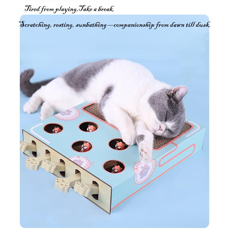 Interactive Whack A Mole Cat Toy Corrugated Cardboard Scratcher Multi Functional Grinding Claws Anti Scratch Pet Toy Supplies