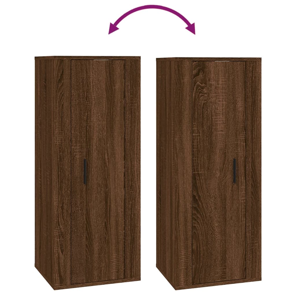 TV Wall Cabinet Brown Oak Effect 40 X 34.5 X 100 Cm