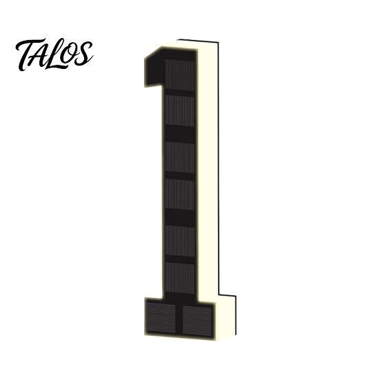 Weather Resistant House Sign Solar LED Number for Outside, 4.7" 6.7" Light Up Number, Modern Waterproof Address Outdoor Home Identification Plate Auto
