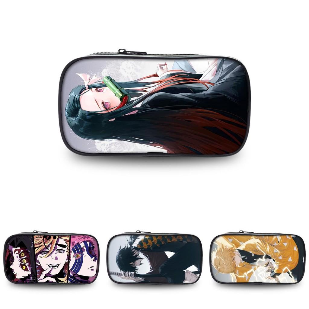 Spacious Oxford Demon Slayer Pencil Case For Students With Casual Style