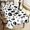 Halloween Rectangle Table Cloth Tombstone Skull Spider Bat Table Cover Reusable Tablecloth for Halloween Holiday Party Decor