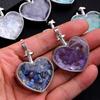 Natural Stone Bottle Necklace For Girls Creative Gift Broken Stone Jewelry Healing Crystal Stone Heart Pendant Love Glass Bottle
