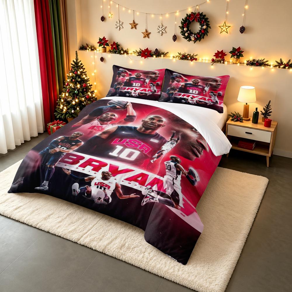 USA Basketball Star Bryant Themed Bedding set - Bedding set (1 duvet cover, 2 pillowcases, duvet not included).