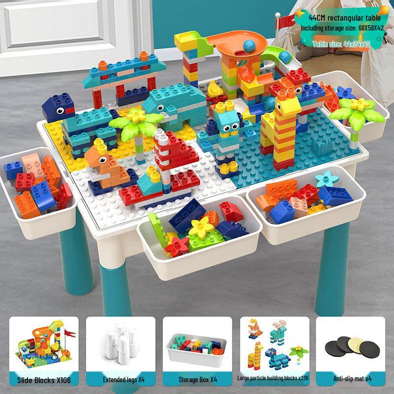 Multifunctional Large Particle Building Block Table for Kids: Educational Toy for Boys, Girls, and Babies