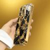 Schwarz Gold Marmor Gold Metallic Lack Glas Handyhülle Für iPhone 17 16 15 Pro Max 14 13 12 11 Pro 15 14 Plus 17 Air 16E Hülle