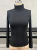 Women's Turtleneck Long Sleeve Slim Elegant Solid Knit Top Casual Thermal Layering Shirt For Spring Fall Winter Daily Wear