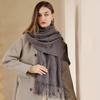 Scarf Women's 2025 New Sweet Color Matching Plaid Scarf Warm Thickened Scarf Shawl