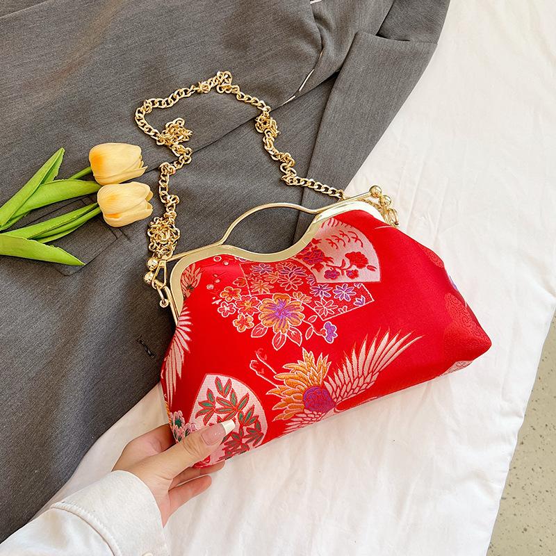 High-level Appearance Single-shoulder Bag Cheongsam Shell Bag Embroidery Texture Crossbody Bag