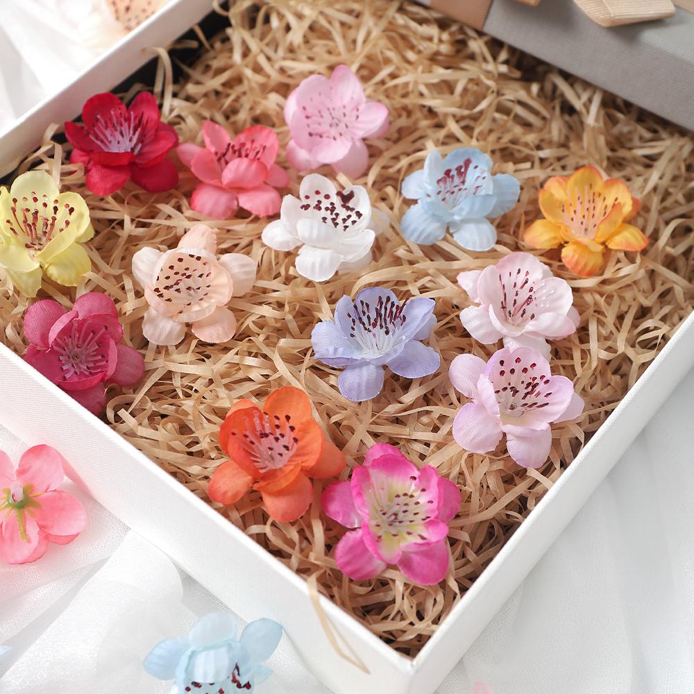 20/30Pcs Peach Blossom Artificial Flower Head For Wall Plant Home Room Decoration DIY Garland Valentine's Day Gift Wedding Decor