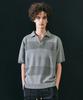 LMOOD Holiday Pk Half Knit Short Sleeve Shirt Ash Blue