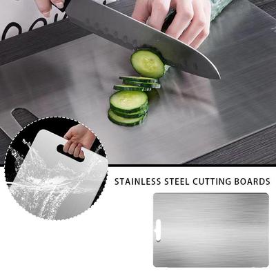 Edelstahl Schneiden Bord, Antibakterielle, doppelseitige, schimmel-beweis Hacken Obst Cut Haushalt Gemüse Bord Dicke X9T0