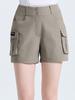 Challenger Women'S Casual Cargo Half Pants Beige