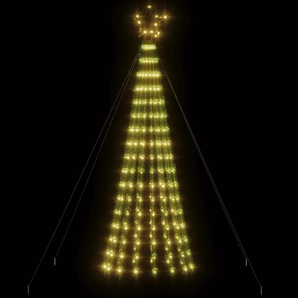 Vidaxl Stożkowa Choinka Z Lampek, 275 Ciepłych Białych Led, 180 Cm