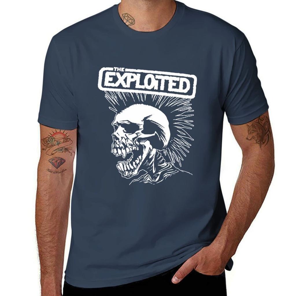The Exploited Skull Classic TShirt Plus Size Solid Color TShirt