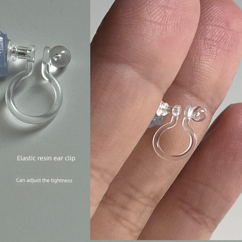 Metal Double Layer Hoop Earrings Ear Clip without Pierced Female Minimalist All-Match Temperamental Stud Earrings Special-Interest Earrings Tide