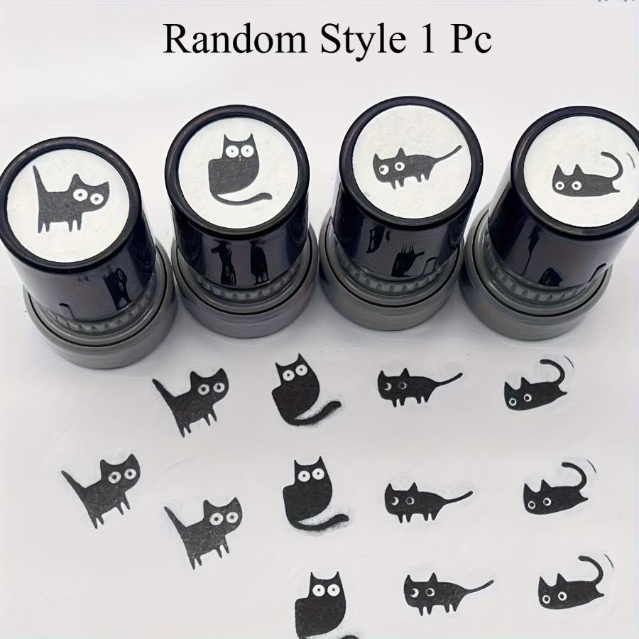 1pc Hot Style Random Cat Pattern Stamp, Cartoon Cat Pattern Stamp with Random Design.