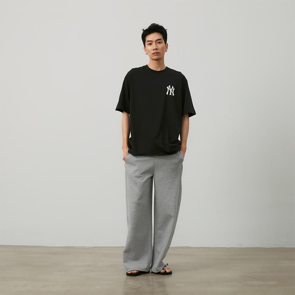 New MLB SS24 Drop Shoulder Sleeve T Shirt Unisex Black 3ATSX0143-50BKS