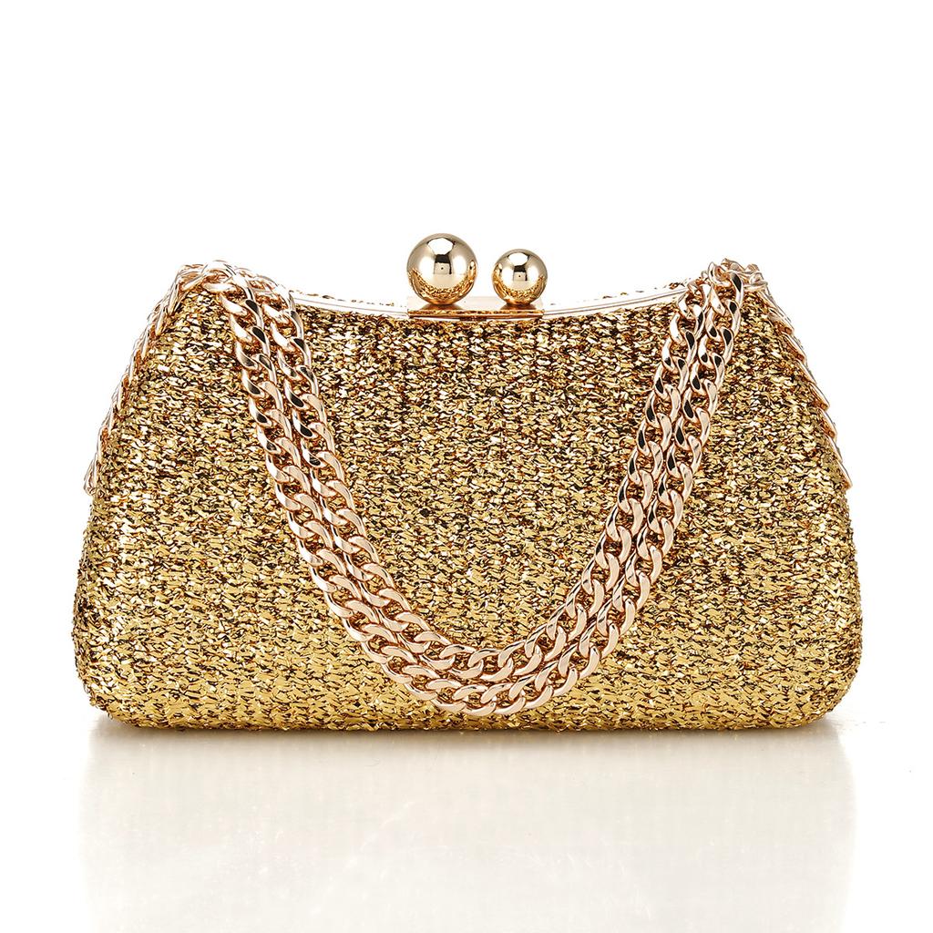 Glitter Gold Sequined Evening Bags Chain Handbags Luxury Designer Bolso Mujer Pillow Banquet Party Dinner Clutch Shoulder Bags