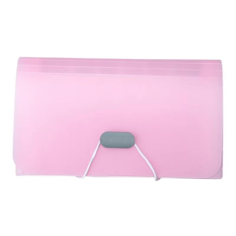 1PC 13 Cell A6 Mini Lanyard Organ Bag Office File Storage Candy Color Ticket Folder Transparent Folder