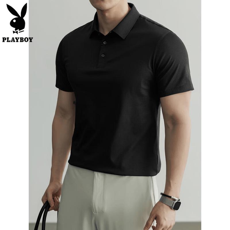 PLAYBOY Men s Half-Zip Quick-Dry Polo Shirt L