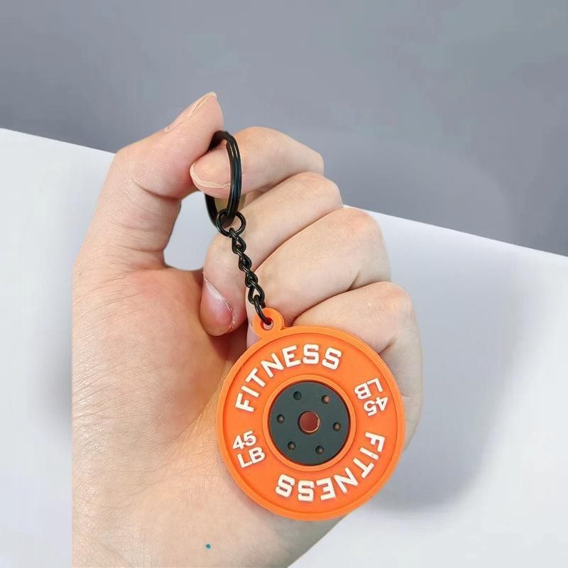 2025 New Barbell Keychain Silicone Dumbbell Keychain Gym Gifts For Gym Lovers Fitness Trainer Gift Backpack Car Key Pendant