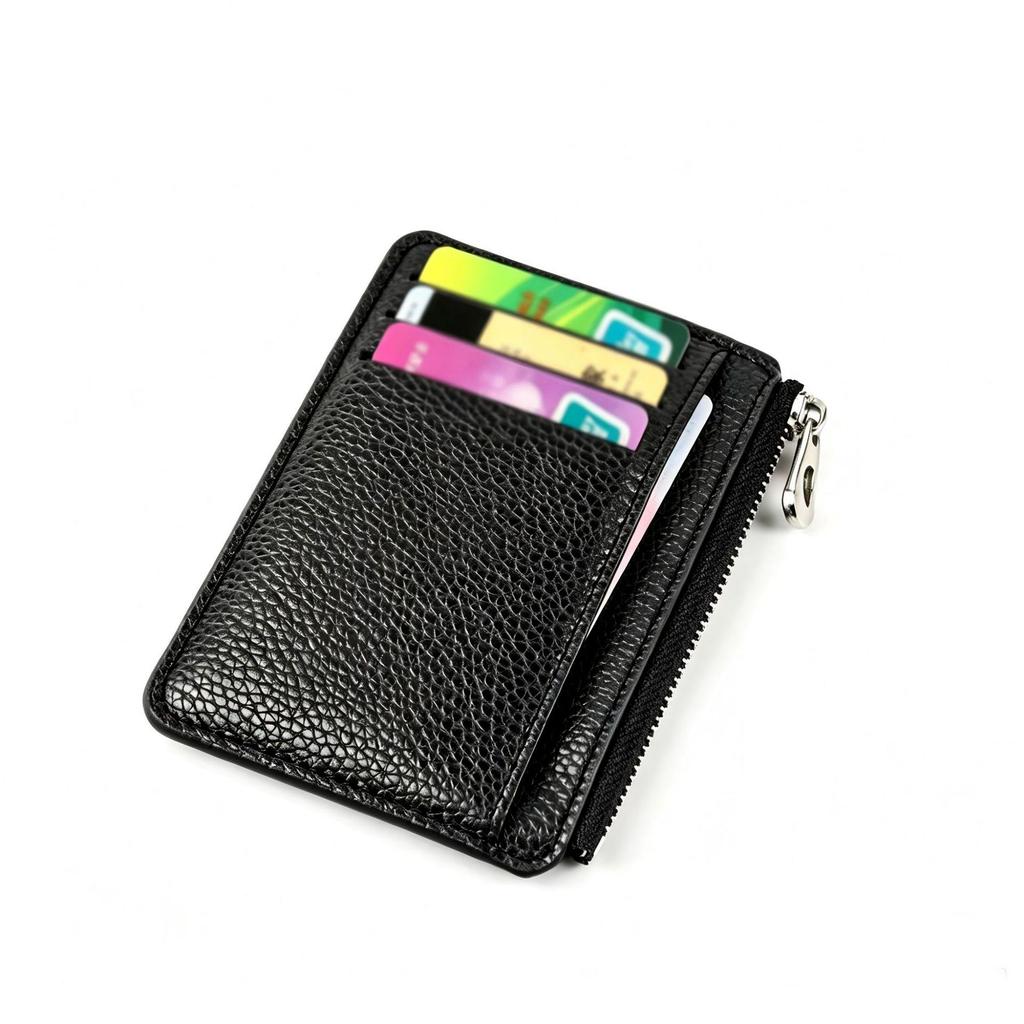 Lychee Pattern PU Card Sleeve Multi-functional Zipper Coin Purse
