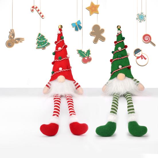 Beleuchteter Weihnachtswichtel Handgefertigtes Plüsch skandinavischer schwedischer Tomte Leuchtendes Weihnachtsmann-Elfen-Spielzeug für Winter-Tischplatte Etagenständer Indoor-Weihnachtsdeko