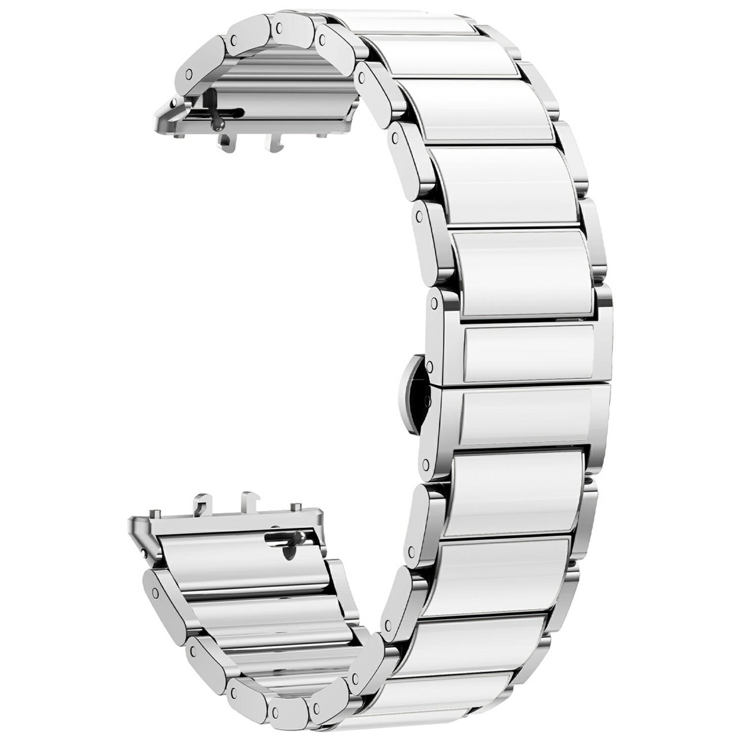 

Для Samsung Galaxy Fit3 Ремінець для годинника з нержавіючої сталі з керамічним покриттям, ремінець на зап ястя Silver