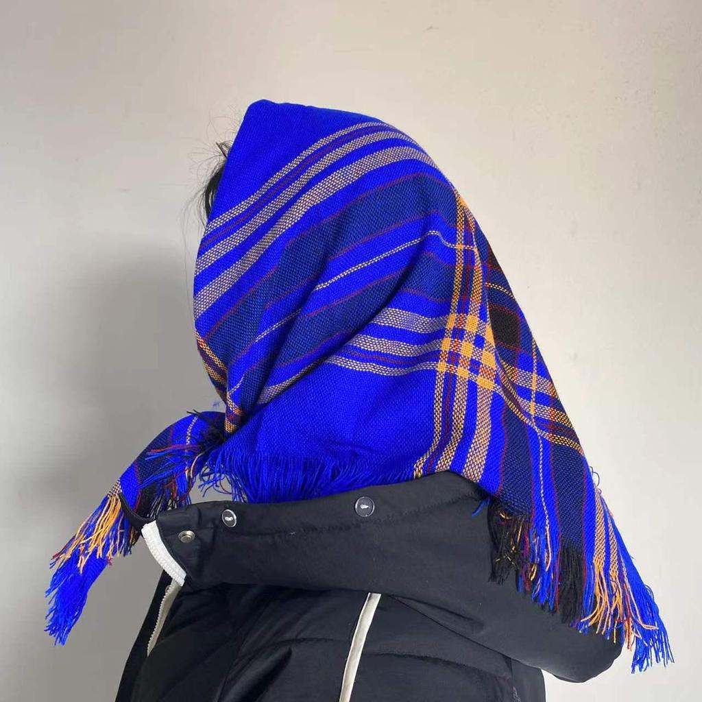 Dzianinowa chusta na głowę dla starszych kobiet: Całoroczny, w stylu vintage, trend internetowy, utrzymuje ciepło, idealny dla babć