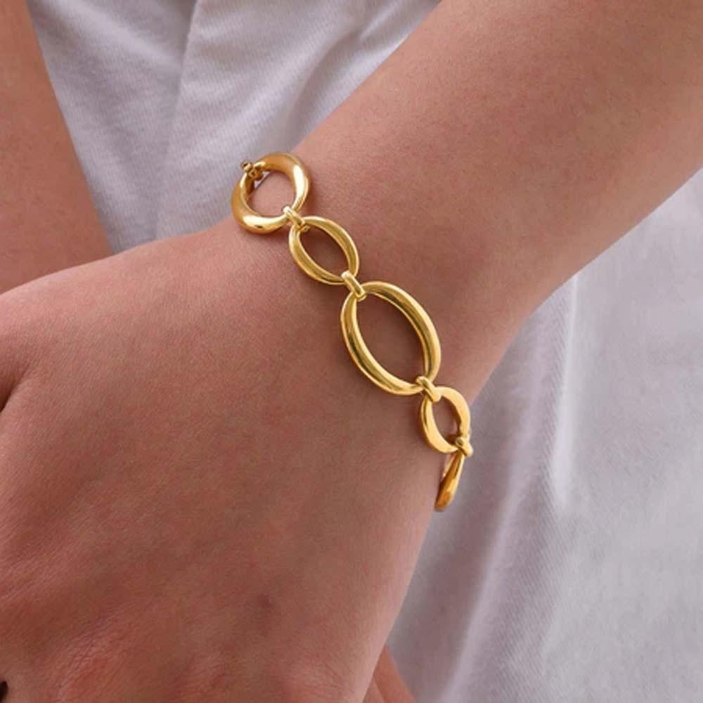 Stainless Steel Gold Chain Bracelet Wristband Jewelry Stainless Steel Hand Chain  Gifts