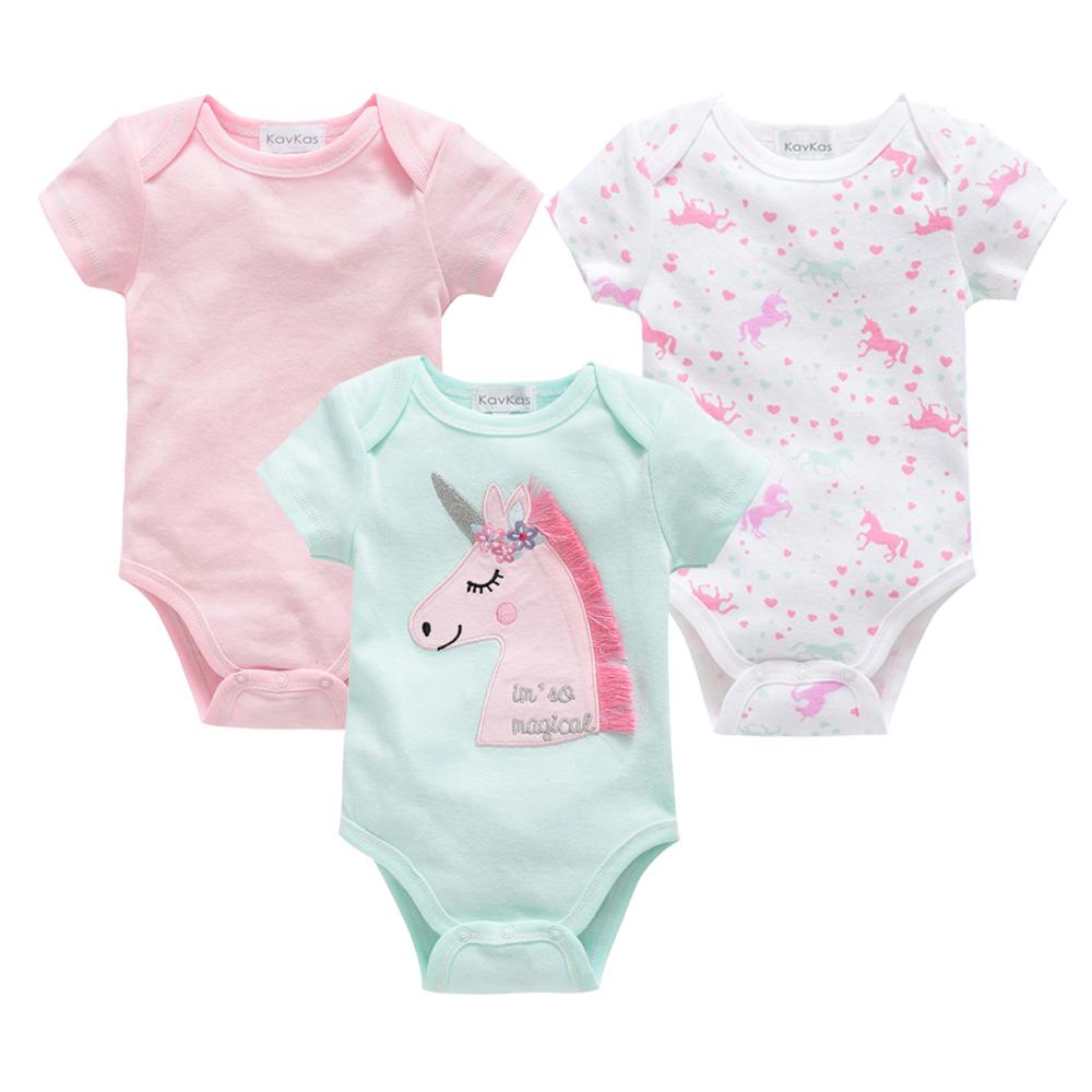 3 Items Baby Girls Clothes  Pour Nouveaux Cotton Short Sleeve Girl Bodysuit 0-12 Months Newborn Boys Clothing Toddler